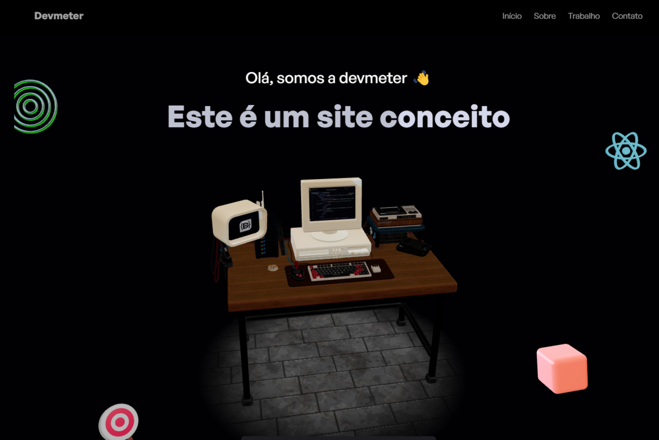 Conceito de site 3d interativo